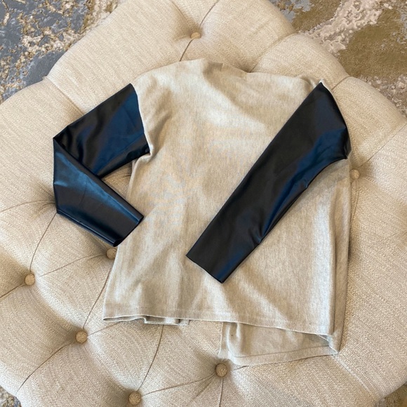 Zara Kids Knit & Leather sleeved sweater Size 9-10 Used-in excellent condition - Picture 3 of 4